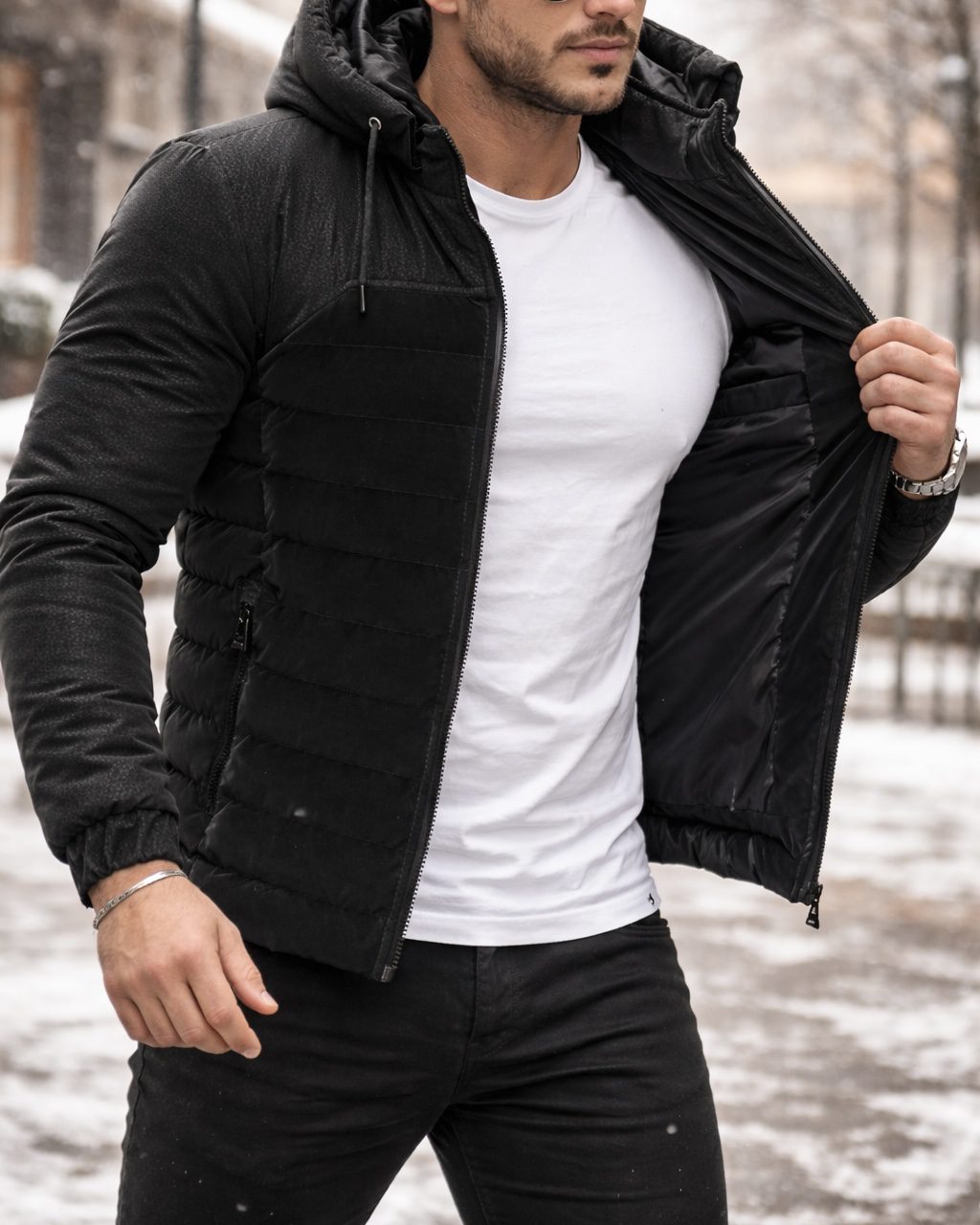Urban Shield Hybrid Puffer Jacket – Black - Urban Boutique